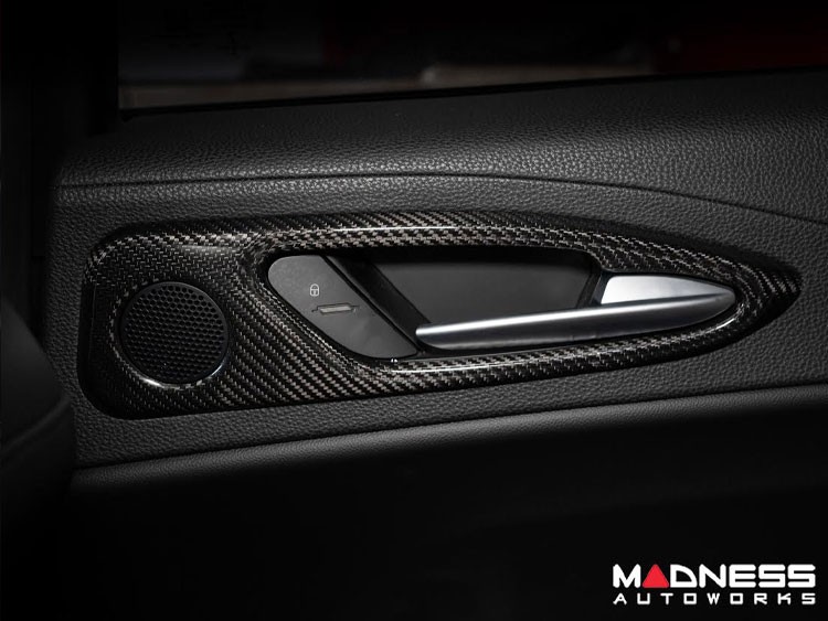 Alfa Romeo Giulia Interior Door Handle Trim Set Carbon Fiber